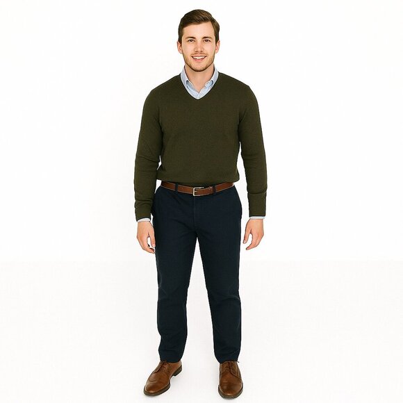 Banana Republic Aiden Slim Chino Pants Mens 34x30 Blue Shadow Straight Leg Class - Picture 1 of 16